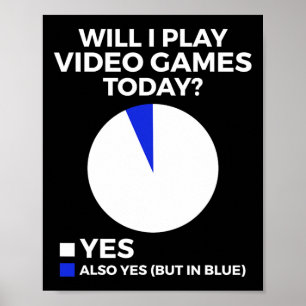 Zal ik vandaag videogames spelen Leuke gamer gamen Poster