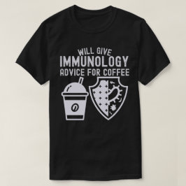 Zal immunologie advies geven voor koffie t-shirt