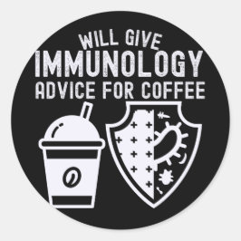 Zal immunologieadvies geven voor koffie ronde sticker