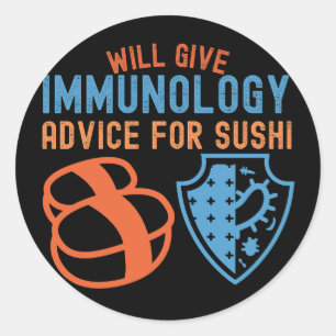 Zal immunologieadvies geven voor sushi ronde sticker