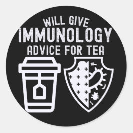 Zal immunologieadvies geven voor thee ronde sticker