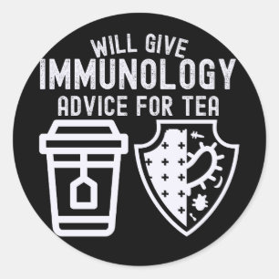Zal immunologieadvies geven voor thee ronde sticker