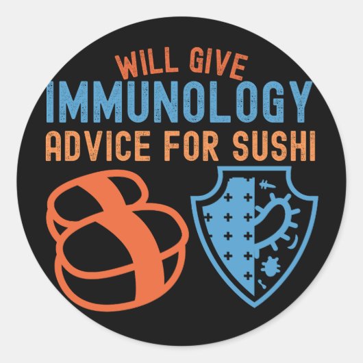 Zal immunologisch advies geven voor Sushi Ronde Sticker (Voorkant)