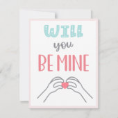 Zal je de MIJNE zijn - Valentijns's Day roze kaart (Voorkant)