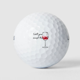 Zal je deze roos accepteren Charmant voorstel ontw Golfballen