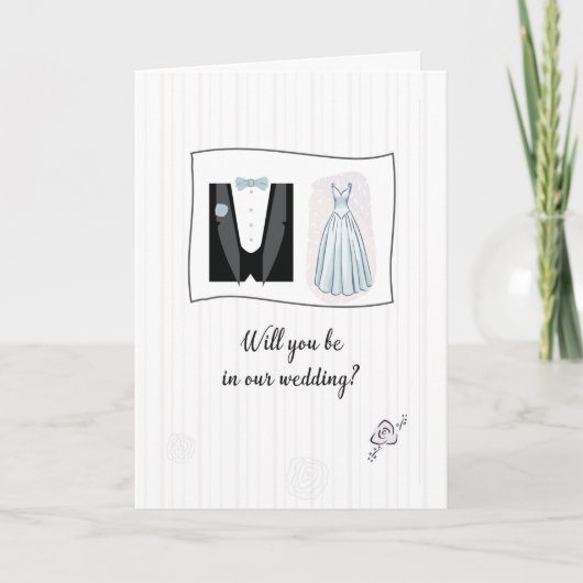 Zal je in onze huwelijksuitnodiging met Bridal zit Kaart (Voorkant)