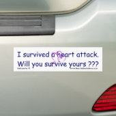 Zal je je hartaanval overleven? bumpersticker (Op auto)