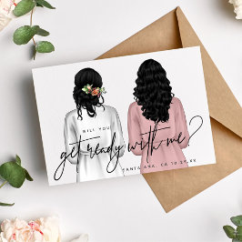 Zal je je klaarmaken met mij? Meisjes in badjassen Kaart