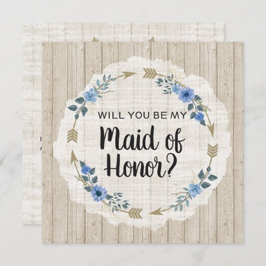 Zal je Maid of Honor Rustieke Boho Arrows zijn? Kaart (Voorkant / Achterkant)