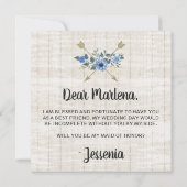 Zal je Maid of Honor Rustieke Boho Arrows zijn? Kaart (Achterkant)