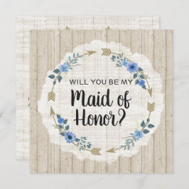 Zal je Maid of Honor Rustieke Boho Arrows zijn? Kaart