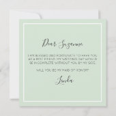 Zal je Maid of Honor Rustieke Zuidelijke Katoen Kaart (Achterkant)