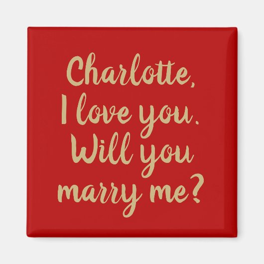 Zal je me een rood huwelijksvoorstel doen? magneet (Voorkant)