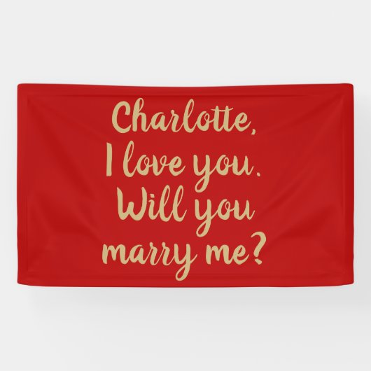 Zal je me een rood huwelijksvoorstel doen? spandoek (Horizontaal)