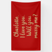 Zal je me een rood huwelijksvoorstel doen? spandoek (Verticaal)