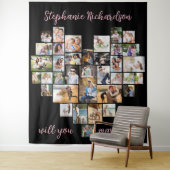 Zal je me laten trouwen met foto-collage achtergro wandkleed (In situ)