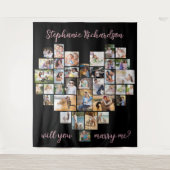 Zal je me laten trouwen met foto-collage achtergro wandkleed (Voorkant)