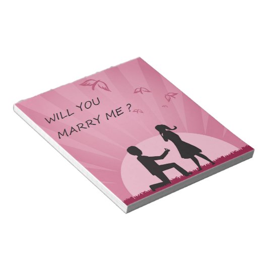 ZAL JE ME MARRY? NOTITIEBLOK (Schuin)