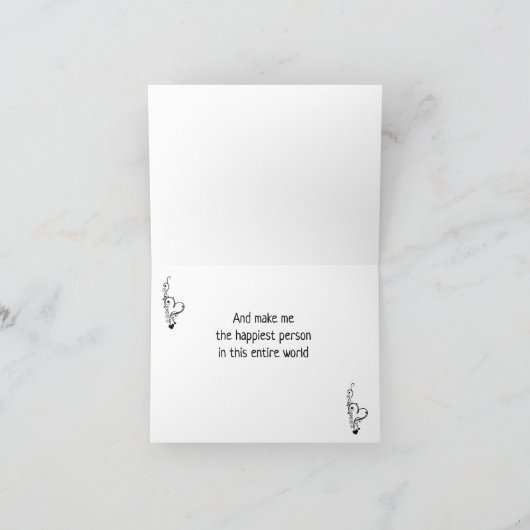 **ZAL JE ME MARRY** ZEGGEN BLUEBIRD PROPSELKAART FEESTDAGEN KAART (Binnen)