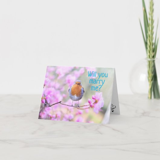 **ZAL JE ME MARRY** ZEGGEN BLUEBIRD PROPSELKAART FEESTDAGEN KAART (Voorkant)