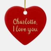 Zal je me met kerstmis met een rood voorstel trouw keramisch ornament (Achterkant)