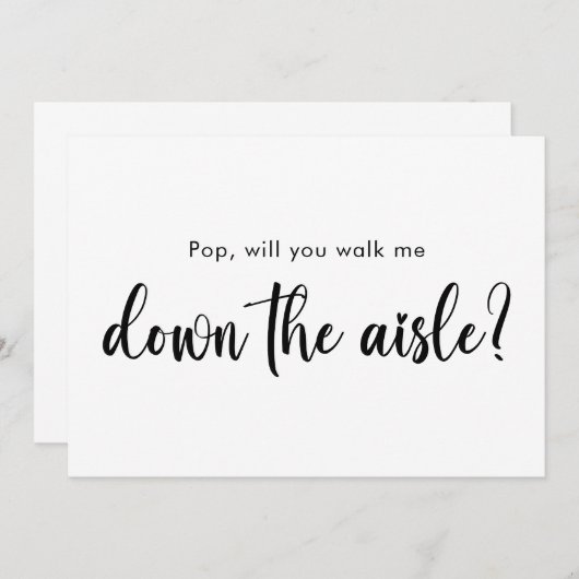 Zal je me naar het altaar begeleiden Cute Script Kaart (Voorkant / Achterkant)