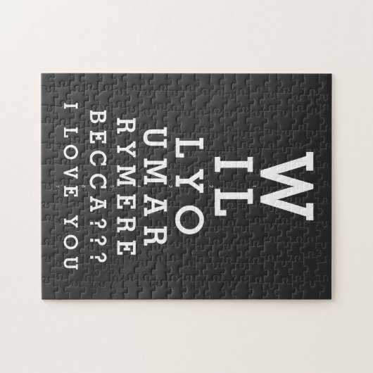 Zal je me trouwen met een aangepaste Opticieschema Legpuzzel (Horizontaal)