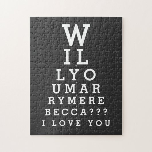 Zal je me trouwen met een aangepaste Opticieschema Legpuzzel (Verticaal)