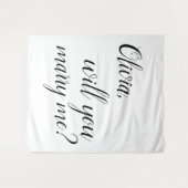 Zal je me Verloving achtergrond-tv's ontmoeten? Wandkleed (Voorkant (horizontaal))