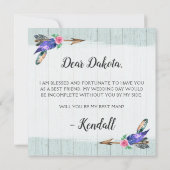 Zal je mijn beste man rustieke bloemenkop Kaart (Achterkant)