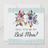 Zal je mijn beste man rustieke bloemenkop Kaart (Voorkant)