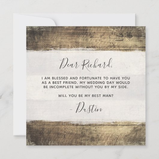 Zal je mijn beste man rustieke houten Boerderij br Kaart (Achterkant)