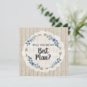 Zal je mijn beste man rustieke houten boho pijlen  kaart (Staand voorkant)