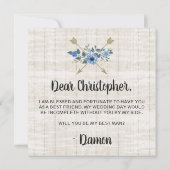 Zal je mijn beste man rustieke houten boho pijlen  kaart (Achterkant)