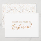 "Zal je mijn beste man zijn"|Gold Roos Hand letter Kaart (Voorkant / Achterkant)