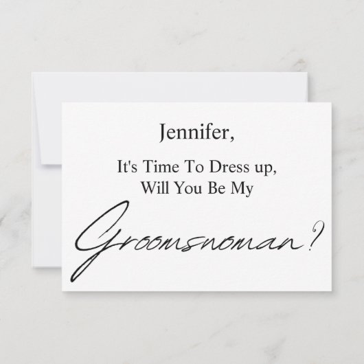 Zal je mijn beste vrouw zijn, modern scriptvoorste kaart (Achterkant)