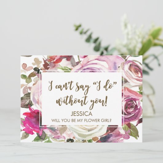 Zal je mijn bloemenkaart zijn? kaart (Staand voorkant)