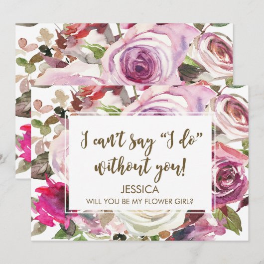 Zal je mijn bloemenkaart zijn? kaart (Voorkant / Achterkant)