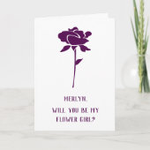 Zal je mijn Bloemenmeisje bruiloft Paarse Roos (Voorkant)