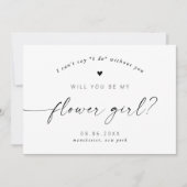 Zal je mijn Bloemenmeisje Modern Elegant Script wo Kaart (Voorkant)