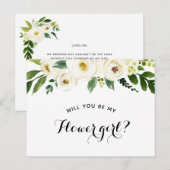 Zal Je Mijn Bloemenmeisje Zijn Aanzoek Aankondigingskaart (Voorkant / Achterkant)
