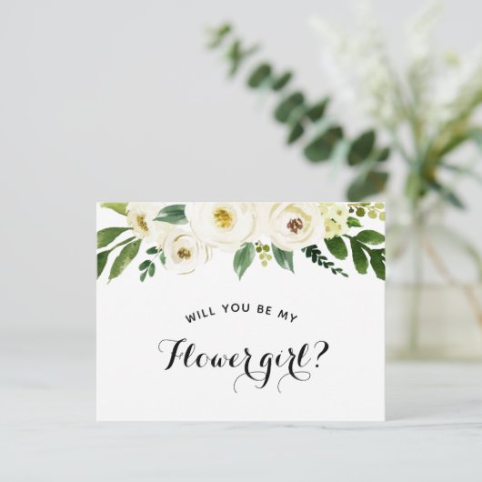 Zal Je Mijn Bloemenmeisje Zijn Aanzoek Aankondigingskaart (Staand voorkant)