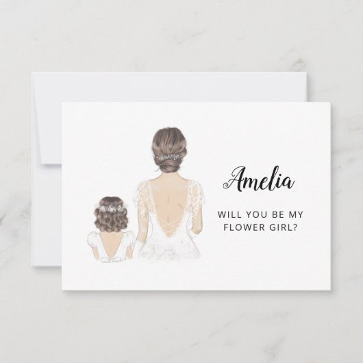 Zal Je Mijn Bloemenmeisje Zijn Aanzoek Plat Kaart (Voorkant)
