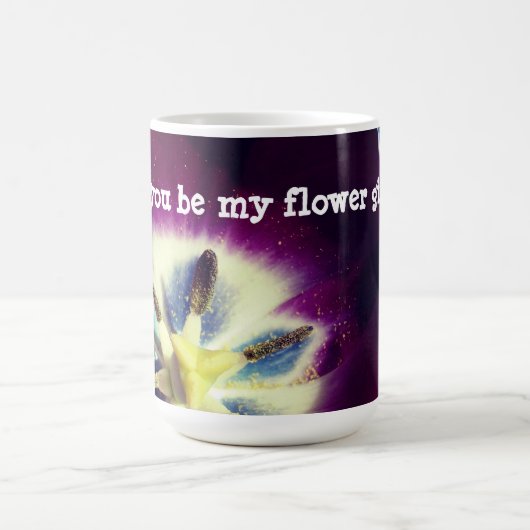 Zal je mijn bloemetjesmeisje zijn, Floral Mu? Koffiemok (Center)