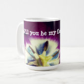 Zal je mijn bloemetjesmeisje zijn, Floral Mu? Koffiemok (Voorkant links)