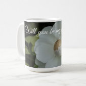 Zal je mijn bloemetjesmeisje zijn, White Flower Ph Koffiemok (Voorkant links)
