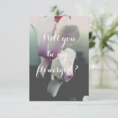 Zal je mijn bloemmeisje briefkaart zijn? (Staand voorkant)