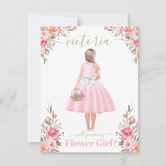 Zal je mijn Bloemmeisje worden? Kaart (Voorkant)