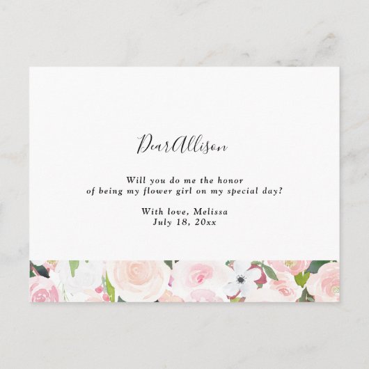 Zal je mijn blowermeisje zijn? uitnodiging briefkaart (Achterkant)