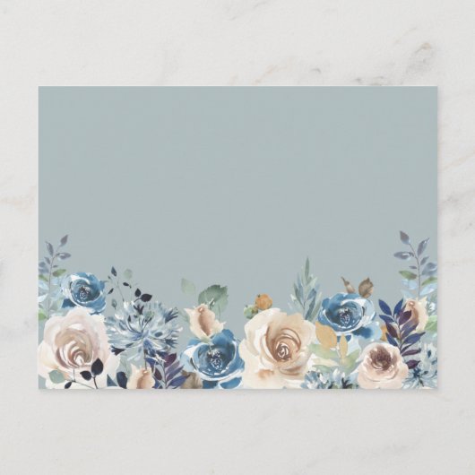 Zal je mijn Bridesmaid Boho Dusty Blue Floral zijn Uitnodiging Briefkaart (Achterkant)